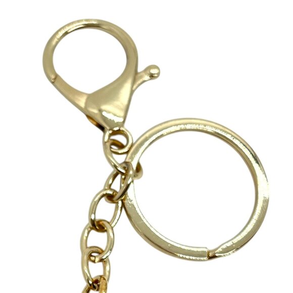 3/$30 CAT KEYCHAIN GOLD TONE ENAMEL RHINESTONE PURPLE BAG CHARM NWT GIFT - Picture 7 of 9